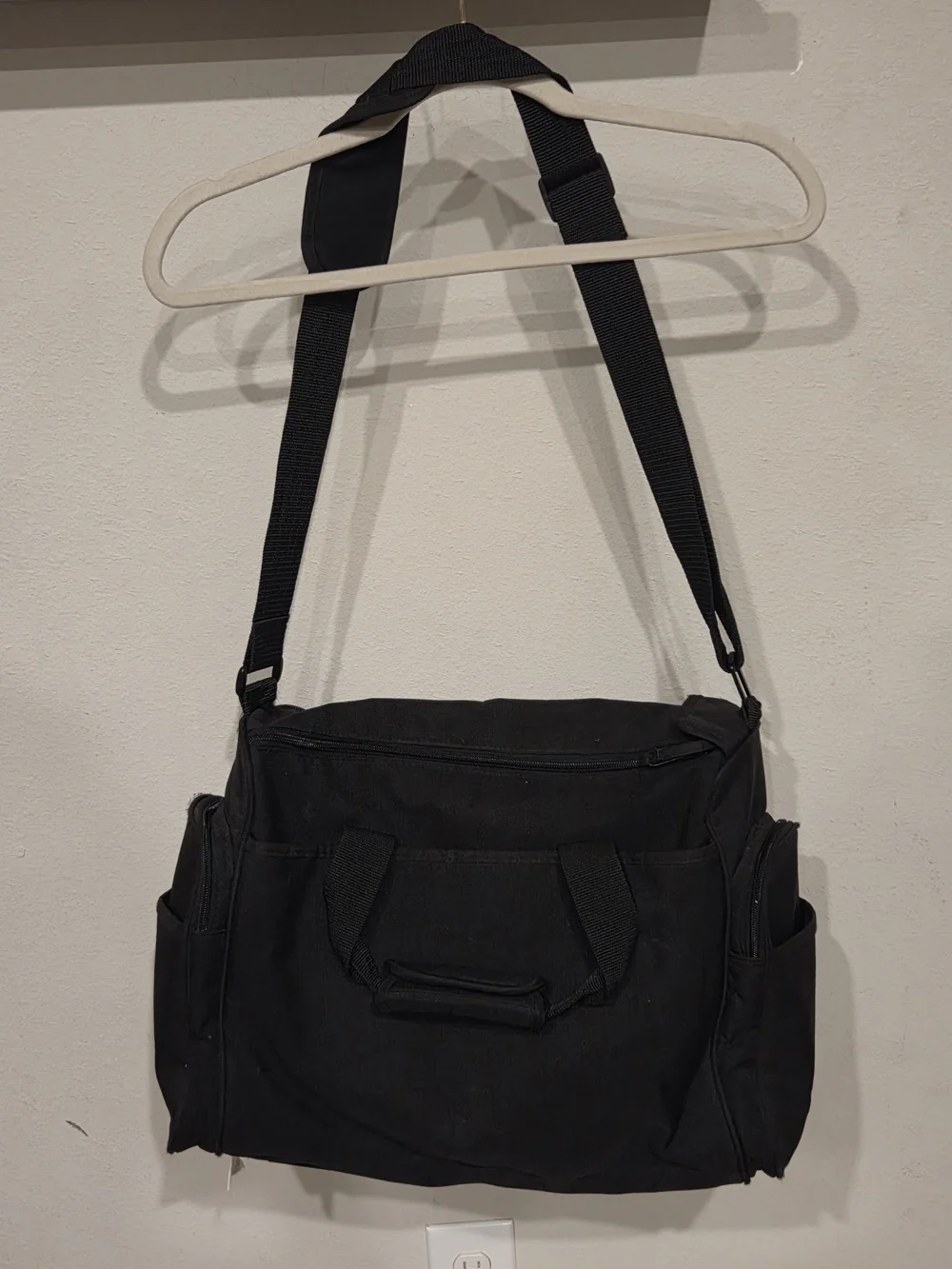Eddie Bauer Black Diaper Bag with Gray Front Panel
